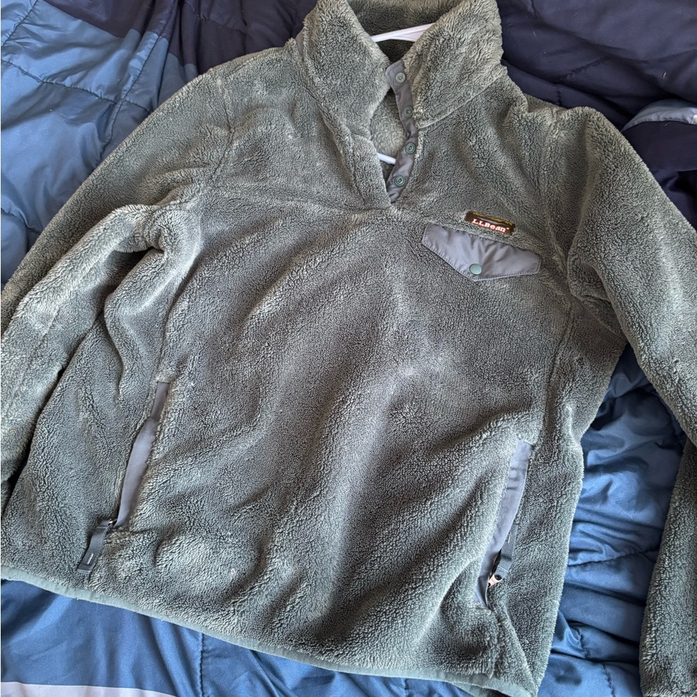 L.L. Bean Soft Teal Fleece Jacket